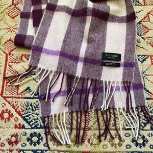 Kiltane of Scotland Purple Plaid Wool Scarf